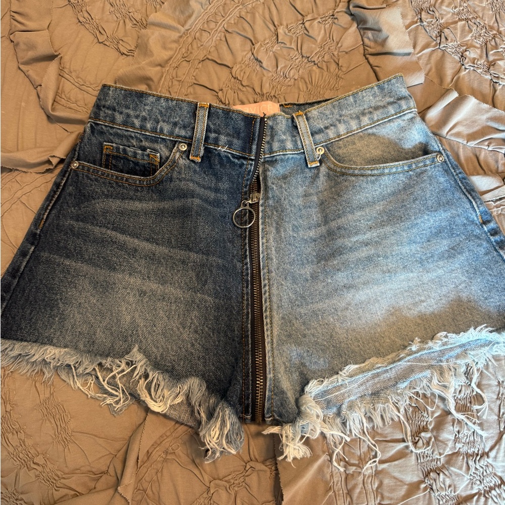 REVICE Two-Tone Blue Jean Shorts